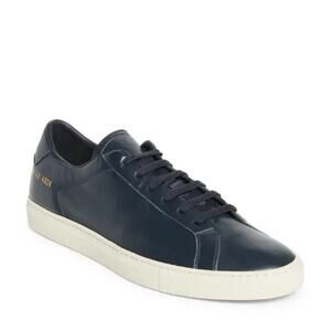 COMMON PROJECTS Achilles Slim Sneaker Leather Navy Blue Sz 41/US 10 $598